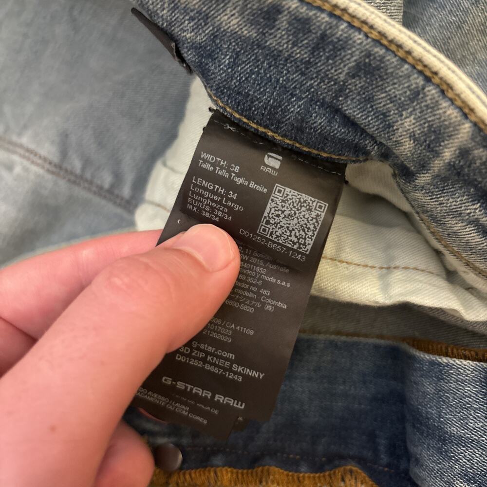 G-Star Raw 5620 3D Zip Knee Skinny Moto Jeans Men’s Blue Stretch Sz 38/34 NWT - Picture 3 of 11